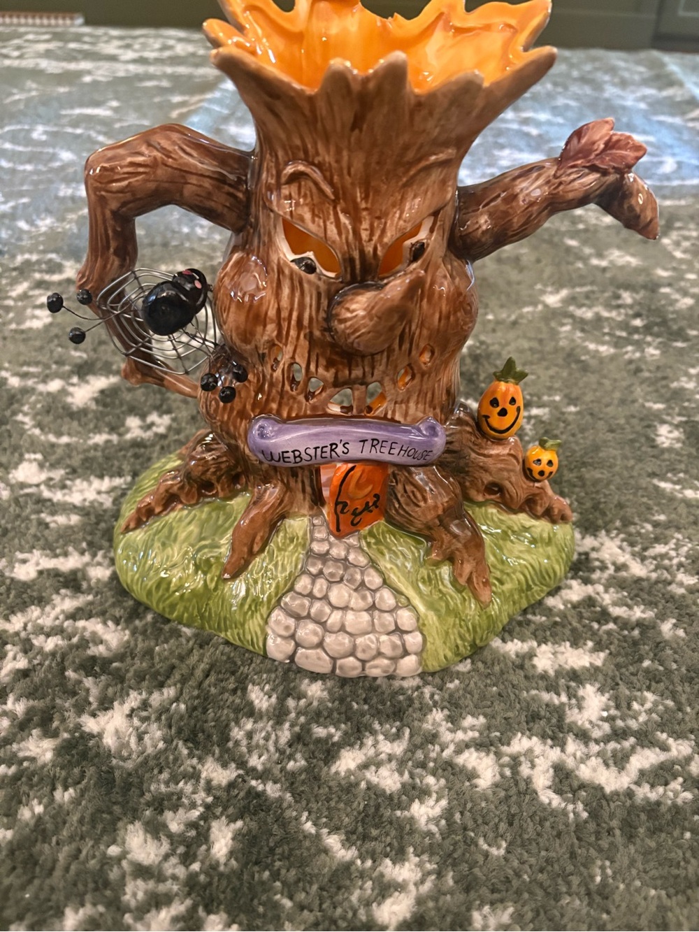 Blue Sky Clayworks Webster’s Treehouse Halloween Tealight Holder RARE